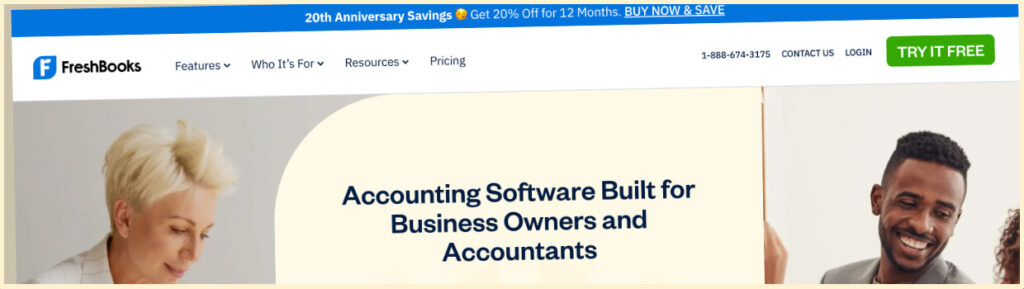 Screenshot: FreshBooks Website